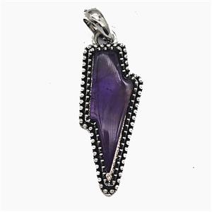 Purple Amethyst Lightning Pendant, approx 18-40mm [GM25724]