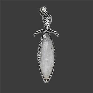Gemstone Pendant, Antique Silver Plated, approx 20-60mm [GM25726]