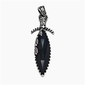 Gemstone Pendant, Antique Silver Plated, approx 20-60mm [GM25729]