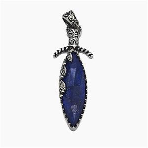 Gemstone Pendant, Antique Silver Plated, approx 20-60mm [GM25732]