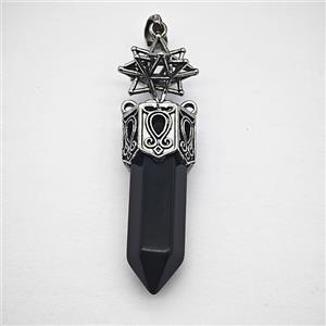 Black Obsidian Prism Pendant, approx 12-60mm [GM25738]
