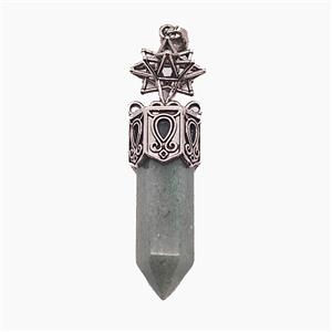 Green Aventurine Prism Pendant, approx 12-60mm [GM25739]