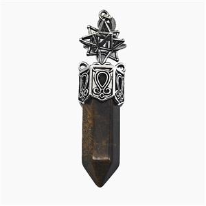 Tiger Eye Stone Prism Pendant, approx 12-60mm [GM25741]