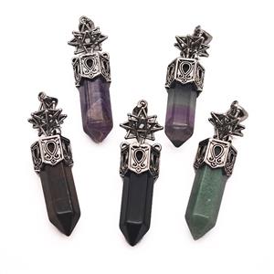 Natural Gemstone Prism Pendant Mixed, approx 12-60mm [GM25744]