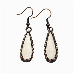 Gemstone Earring, Red Copper Plated, approx 12-30mm [GM25811]