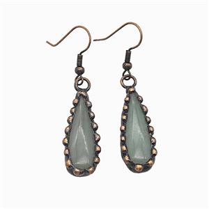 Gemstone Earring, Red Copper Plated, approx 12-30mm [GM25813]