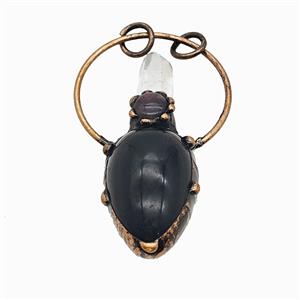 Gemstone Pendant, Red Copper Plated, approx 22-60mm [GM25831]
