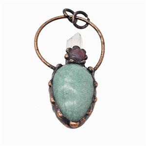 Gemstone Pendant, Red Copper Plated, approx 22-60mm [GM25832]