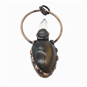 Gemstone Pendant, Red Copper Plated, approx 22-60mm [GM25833]