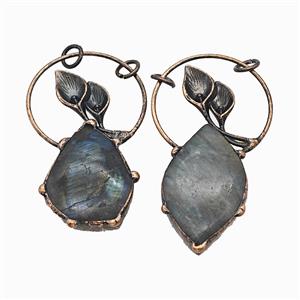 Gemstone Pendant, Red Copper Plated, approx 30-65mm [GM25836]