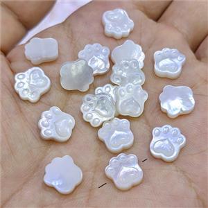 White MOP Shell Paws Beads, approx 10mm [GM25928]