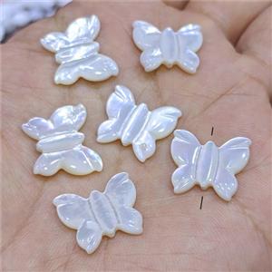 White MOP Shell Butterfly Beads, approx 15-17mm [GM25942]