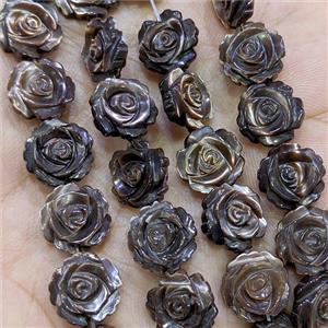 Blackgolden MOP Shell Flower Beads Dye, approx 15mm, 26pcs per st [GM25943-15MM]