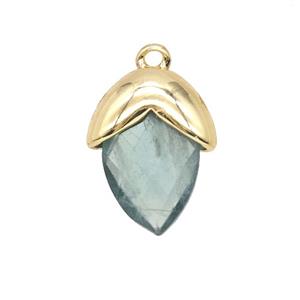 Green Fluorite Oval Pendant Copper Gold Plated, approx 12-17mm [GM25965]