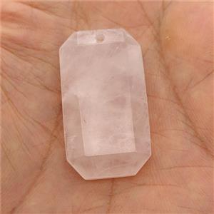 Natural Rose Quartz Rectangle Pendant Faceted, approx 20-35mm [GM26114]