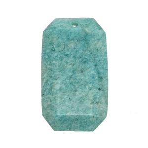 Natural Green Amazonite Rectangle Pendant Faceted, approx 20-35mm [GM26119]