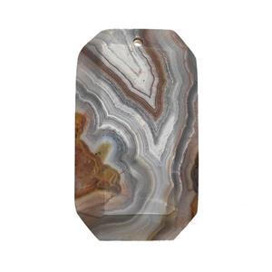Natural Botswana Agate Rectangle Pendant Faceted, approx 20-35mm [GM26120]