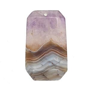Natural Aurora Amethyst Agate Rectangle Pendant Faceted, approx 20-35mm [GM26121]