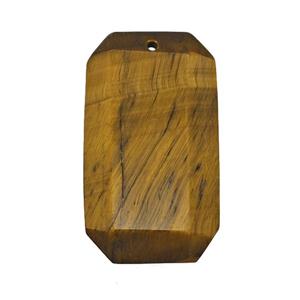 Natural Tiger Eye Stone Rectangle Pendant Faceted, approx 20-35mm [GM26123]