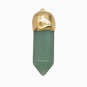 Green Aventurine Prism Pendant Gold Plated, approx 15-50mm [GM26150]