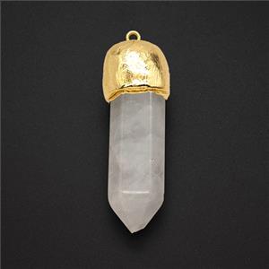 Clear Quartz Prism Pendant Gold Plated, approx 15-50mm [GM26152]