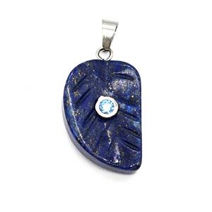 Gemstone Pendant Pave Zircon, Platinum plated, approx 15-22mm [GM26255]