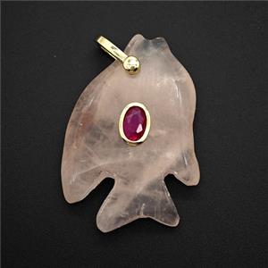 Gemstone Pendant Pave Zircon, Gold plated, approx 25-30mm [GM26260]