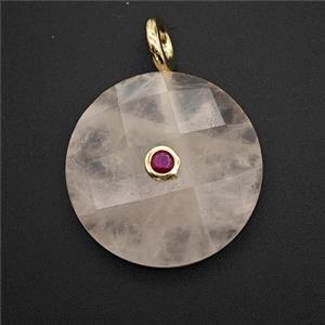 Gemstone Pendant Pave Zircon, Gold plated, approx 25mm [GM26273]
