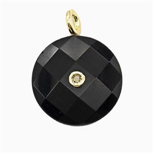 Gemstone Pendant Pave Zircon, Gold plated, approx 25mm [GM26274]