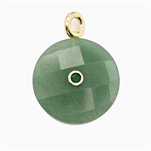Gemstone Pendant Pave Zircon, Gold plated, approx 25mm [GM26275]