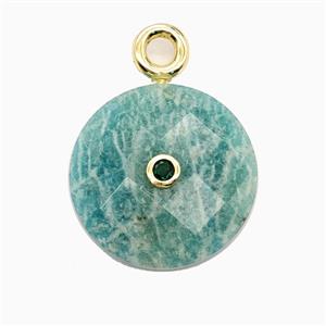 Gemstone Pendant Pave Zircon, Gold plated, approx 25mm [GM26278]