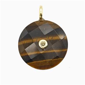 Gemstone Pendant Pave Zircon, Gold plated, approx 25mm [GM26279]