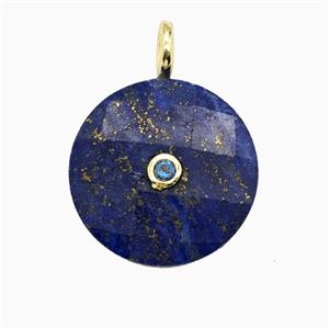 Gemstone Pendant Pave Zircon, Gold plated, approx 25mm [GM26280]