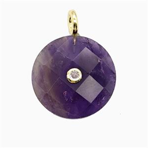 Gemstone Pendant Pave Zircon, Gold plated, approx 25mm [GM26281]