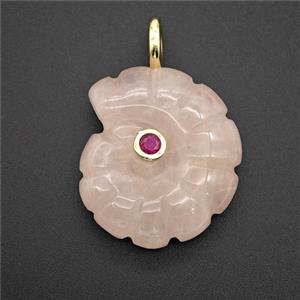 Gemstone Pendant Pave Zircon, Gold plated, approx 22-25mm [GM26284]