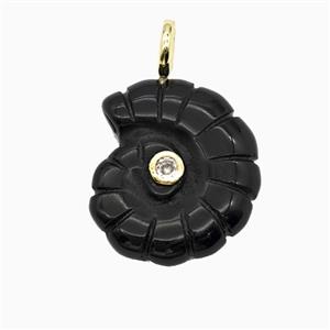 Gemstone Pendant Pave Zircon, Gold plated, approx 22-25mm [GM26285]