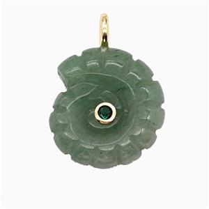 Gemstone Pendant Pave Zircon, Gold plated, approx 22-25mm [GM26286]