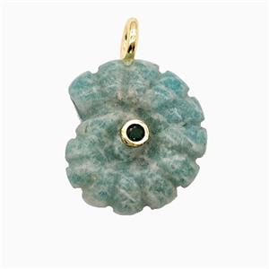 Gemstone Pendant Pave Zircon, Gold plated, approx 22-25mm [GM26287]