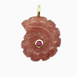 Gemstone Pendant Pave Zircon, Gold plated, approx 22-25mm [GM26288]
