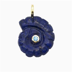 Gemstone Pendant Pave Zircon, Gold plated, approx 22-25mm [GM26290]