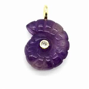 Gemstone Pendant Pave Zircon, Gold plated, approx 22-25mm [GM26291]