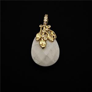 Gemstone Pendant Pave Zircon, Gold plated, approx 13-18mm [GM26295]