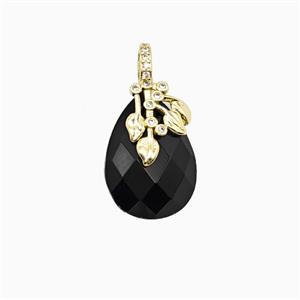 Gemstone Pendant Pave Zircon, Gold plated, approx 13-18mm [GM26296]