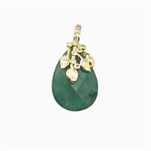 Gemstone Pendant Pave Zircon, Gold plated, approx 13-18mm [GM26297]