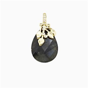 Gemstone Pendant Pave Zircon, Gold plated, approx 13-18mm [GM26298]