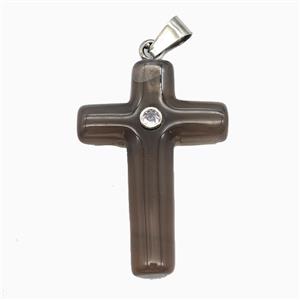 Gemstone Pendant Pave Zircon, Gold plated, approx 28-40mm [GM26310]