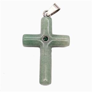 Gemstone Pendant Pave Zircon, Gold plated, approx 28-40mm [GM26311]