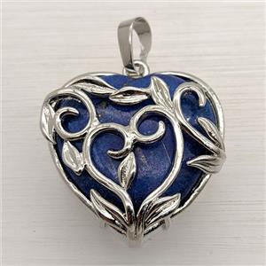 Blue Lapis Lazuli Heart Pendant, approx 27mm [GM26467]