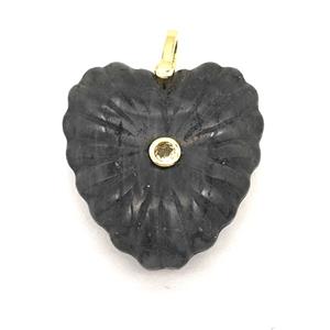 Labradorite Heart Pendant Pave Zirconia, approx 30mm [GM26560]