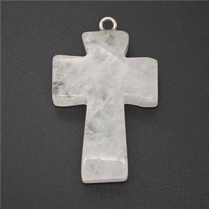 Clear Quartz Cross Pendant, approx 20-30mm [GM26583]